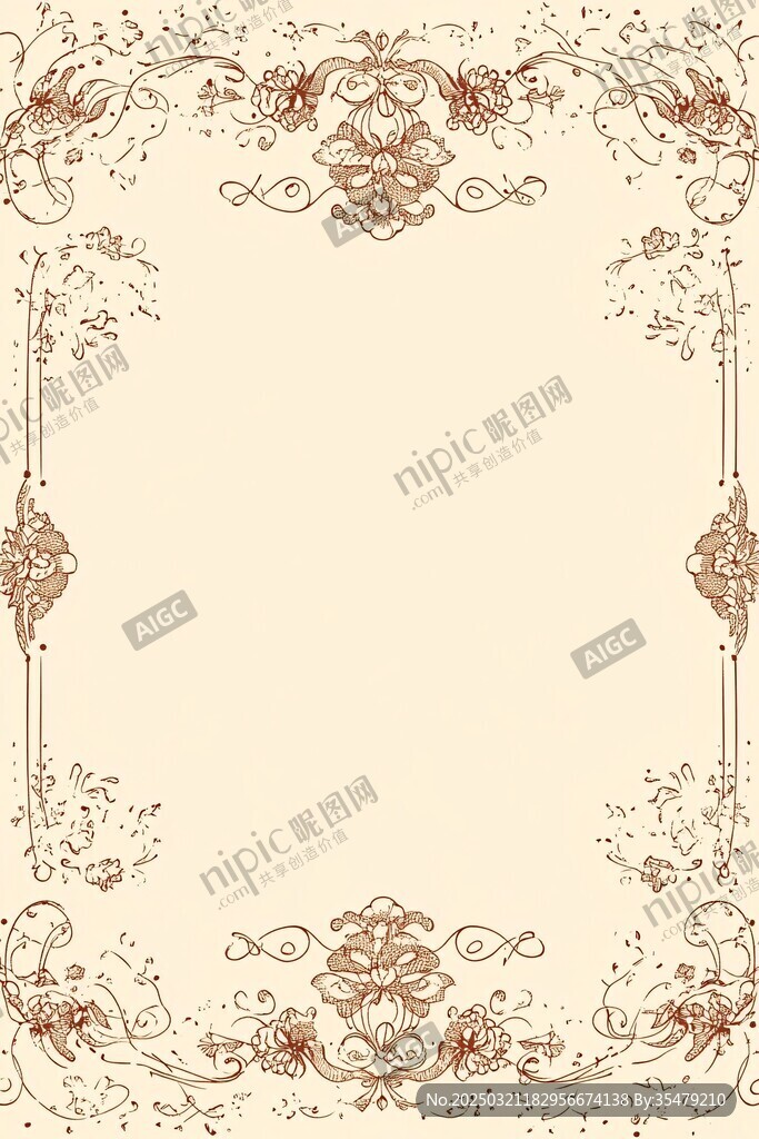 歐洲復(fù)古風(fēng)格花卉邊框設(shè)計(jì)