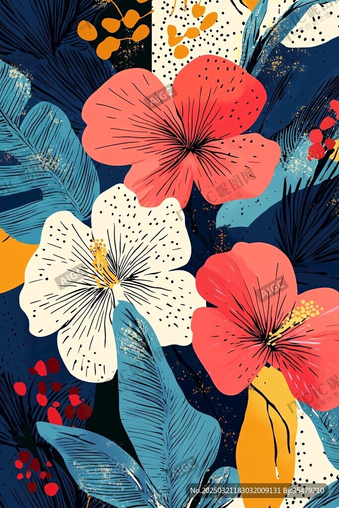 熱帶花卉圖案