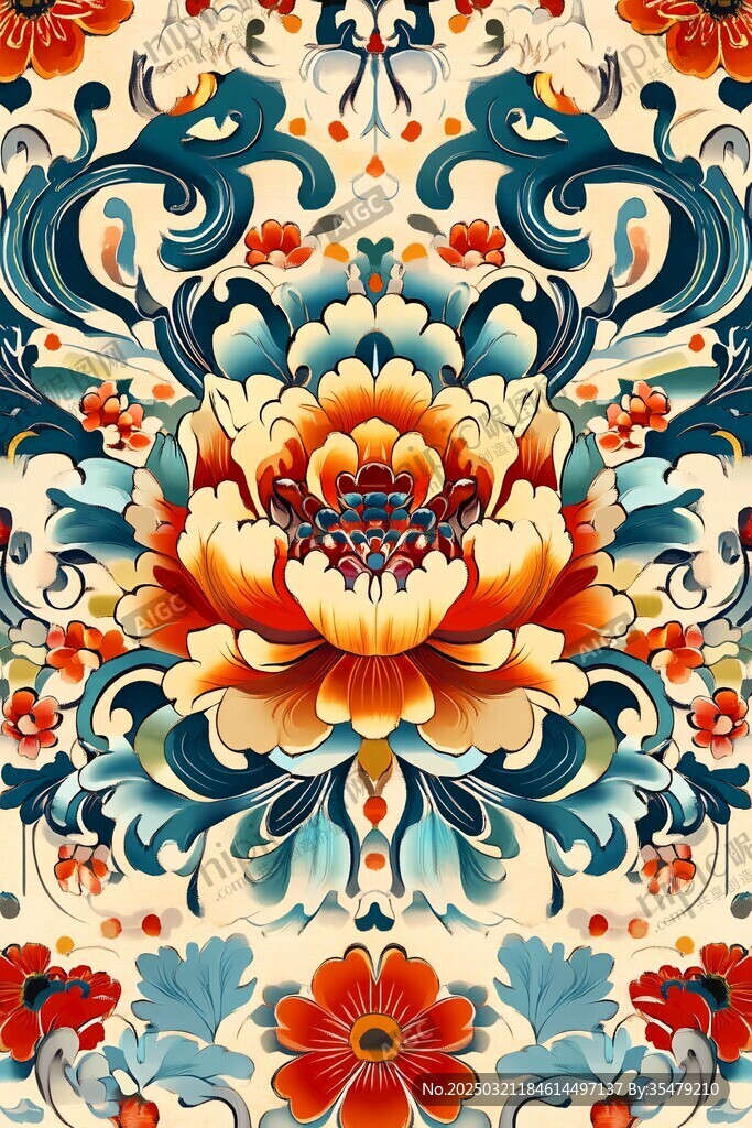 復古花卉圖案