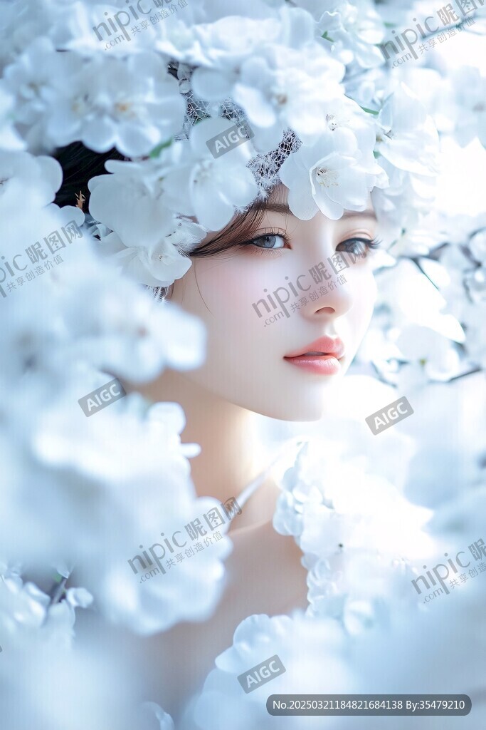 白色花瓣下的寧靜之美