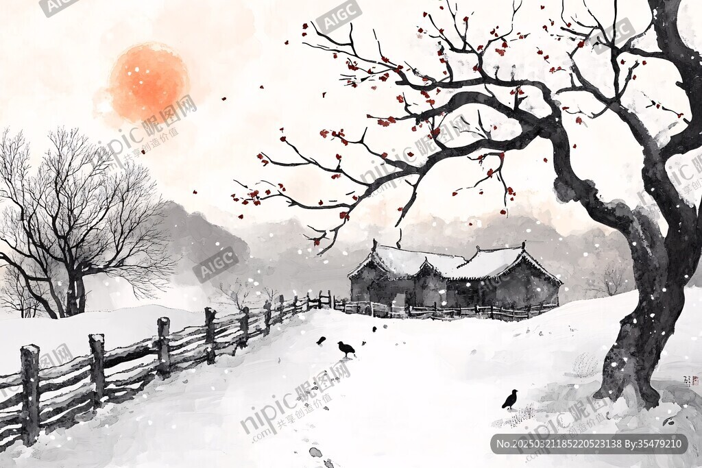 冬日鄉(xiāng)村風(fēng)景
