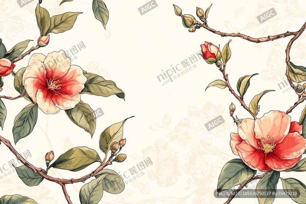 復(fù)古花卉圖案