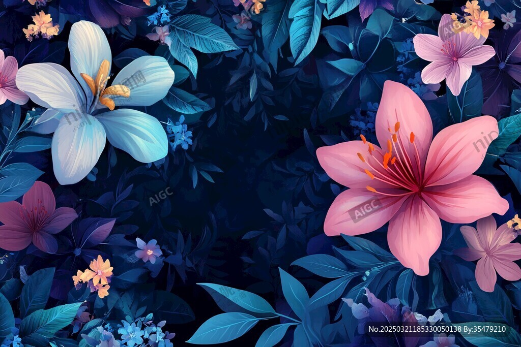 夜色中的花卉盛宴