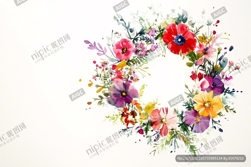 水彩花卉環(huán)