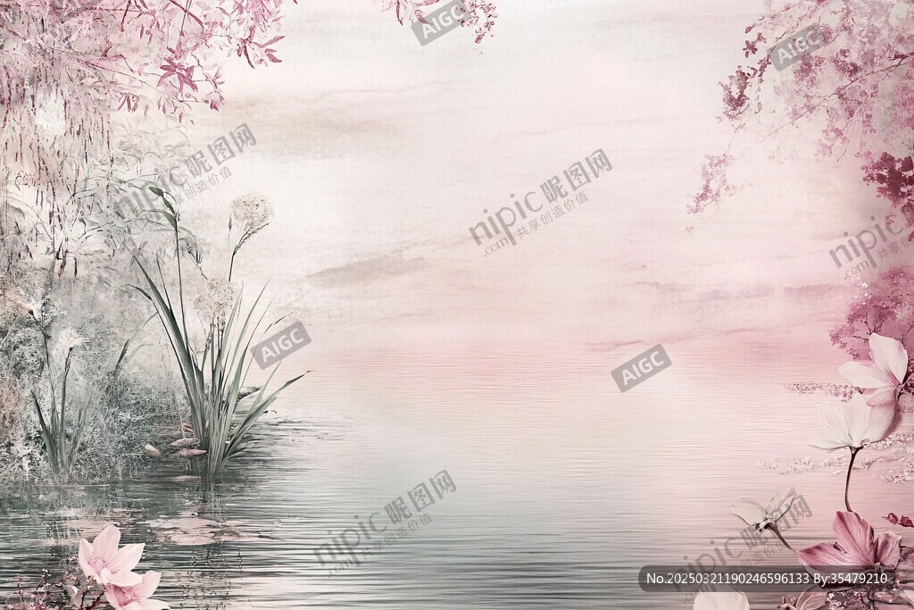 粉色水鄉(xiāng)風(fēng)景