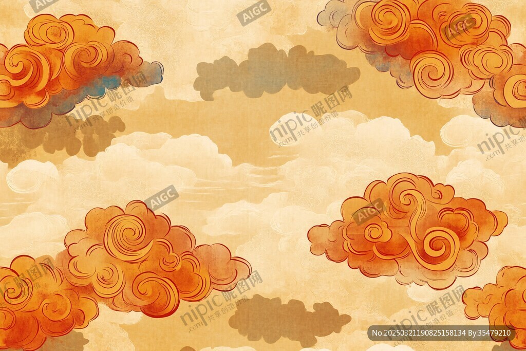 金色云彩的夢(mèng)幻天空