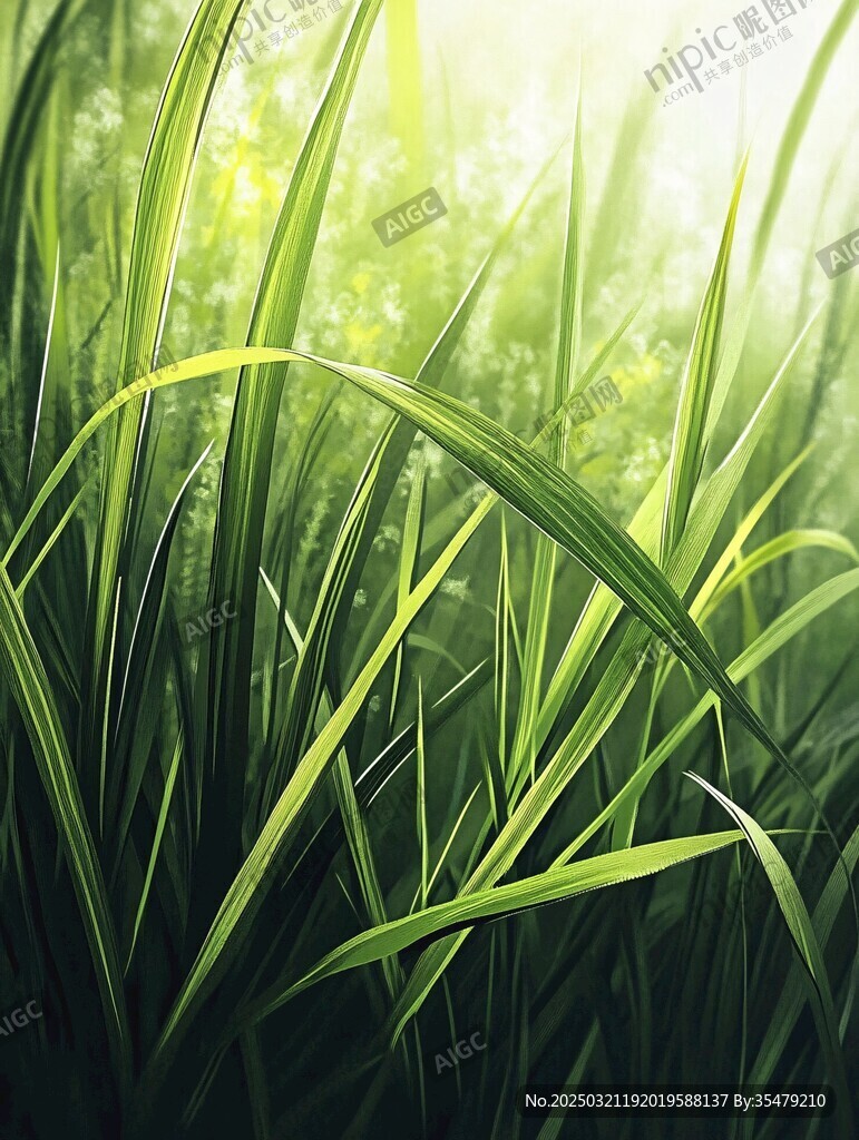 綠色草地 陽光照耀