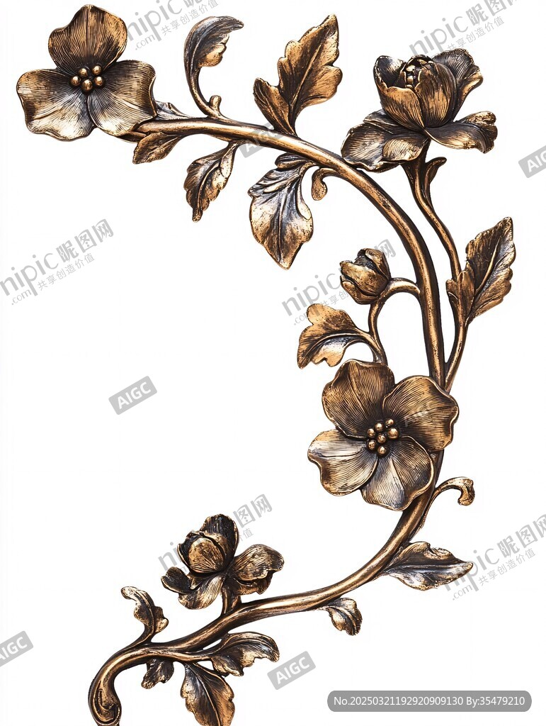 金色花卉裝飾品