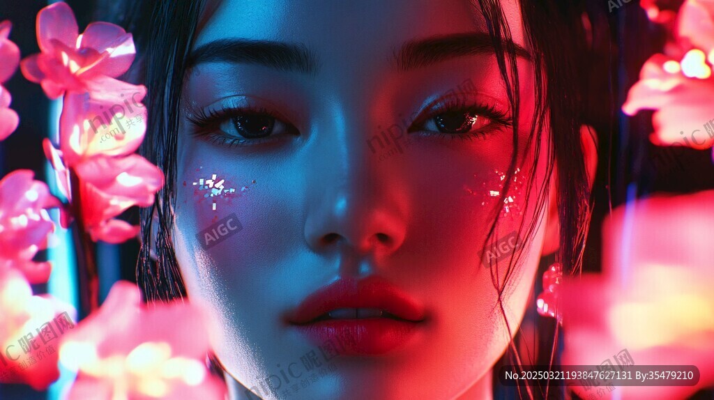 光影下的花之舞