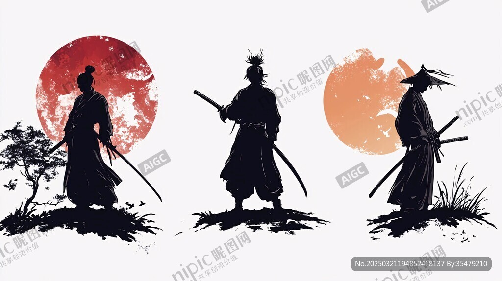 武士的剪影