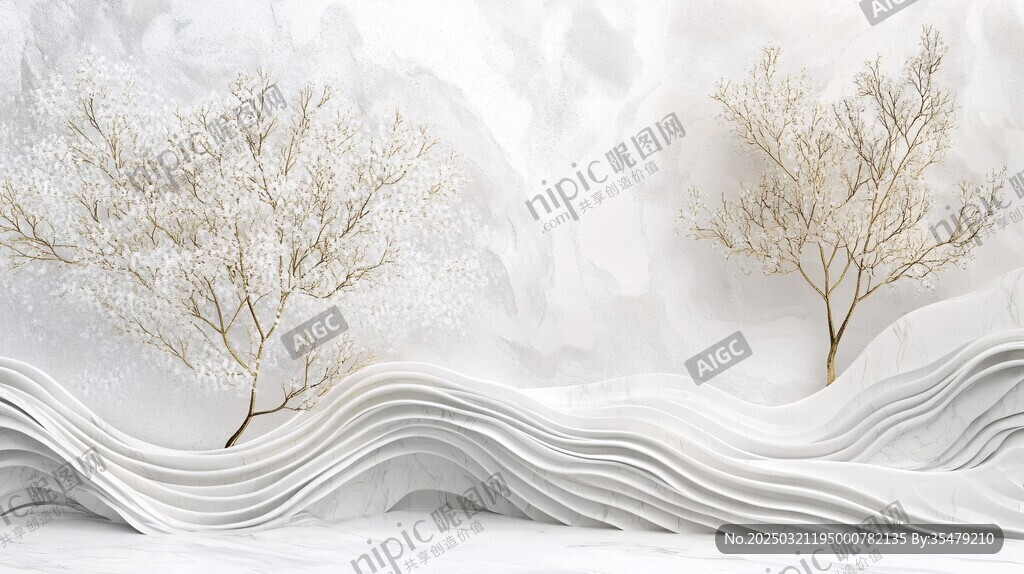 抽象的白色風(fēng)景畫