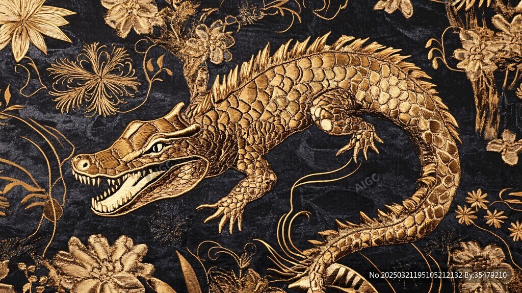金鱷魚紋理背景