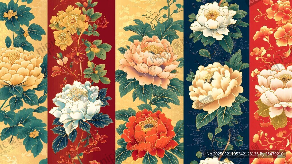 中國風花卉圖案