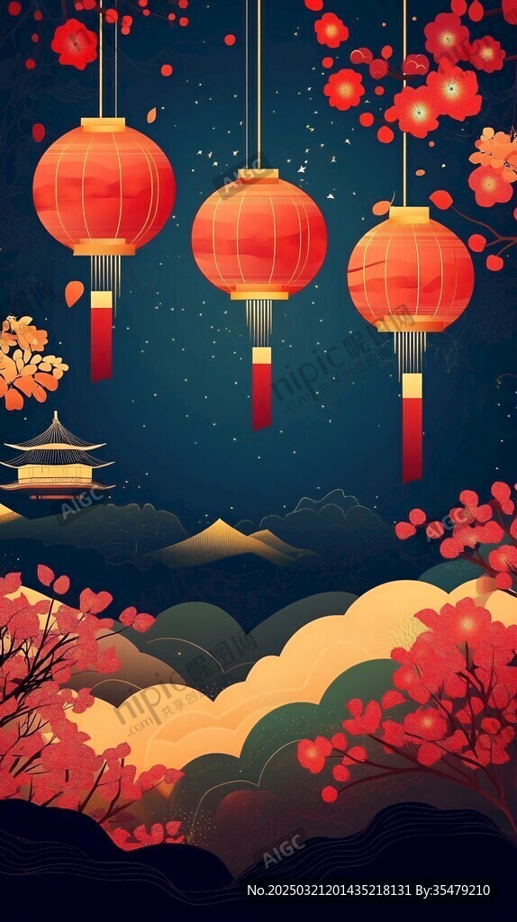 夜幕下的紅色風(fēng)景