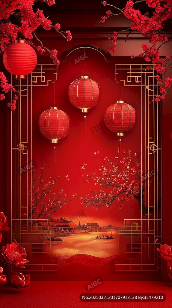 新春紅意濃 福運滿門來