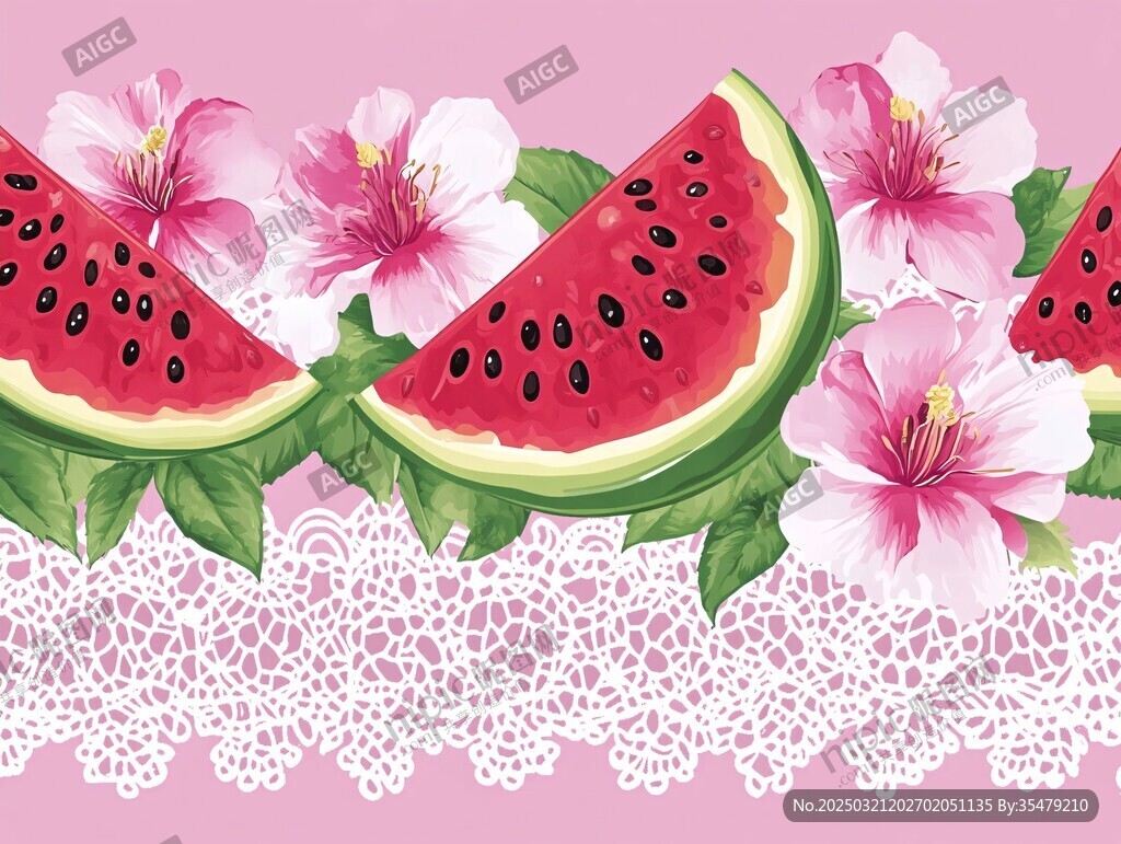 西瓜花邊圖案