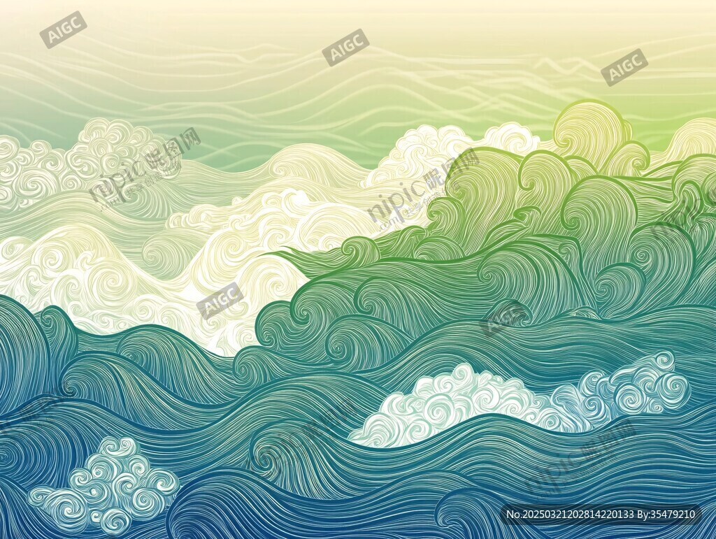 波濤起伏的海洋風(fēng)景