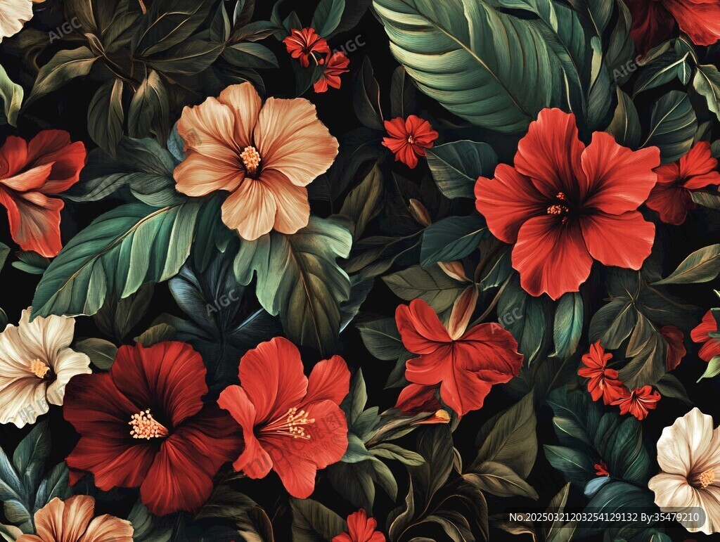 熱帶花卉圖案