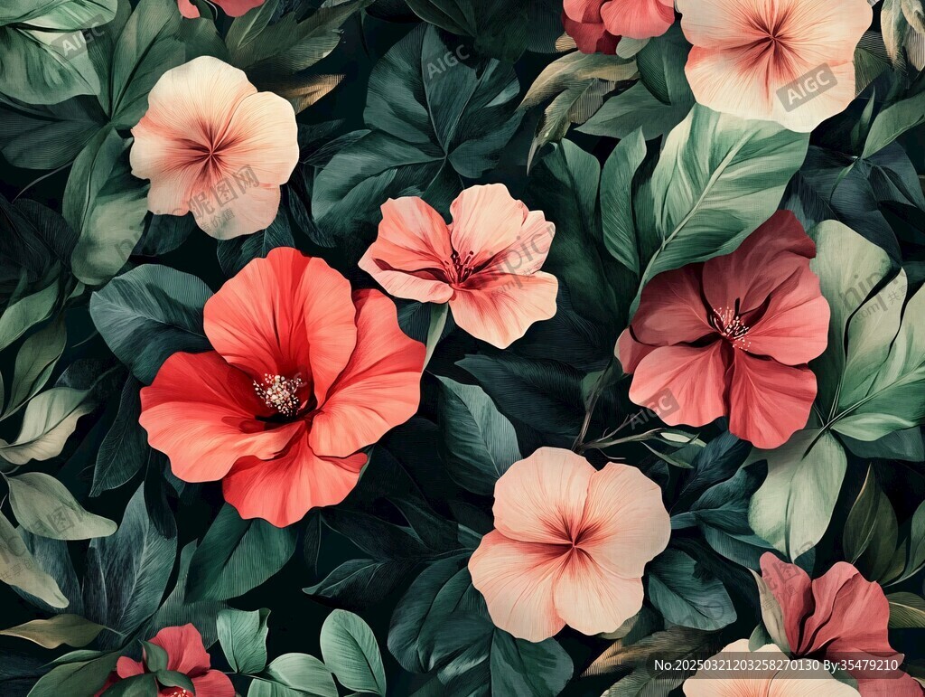 熱帶花卉圖案