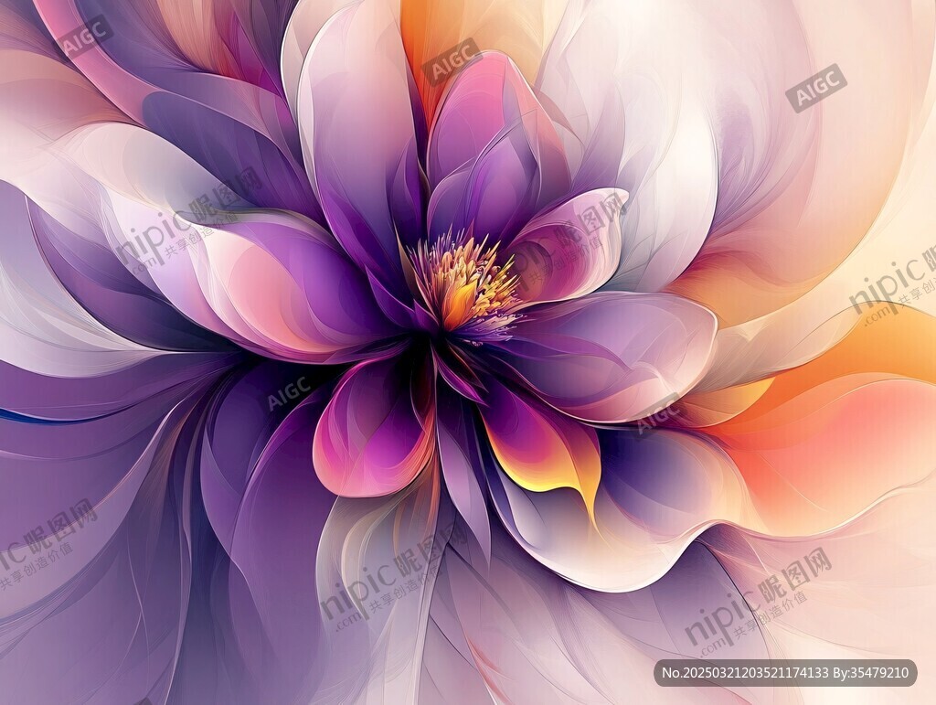 數字藝術花卉抽象畫