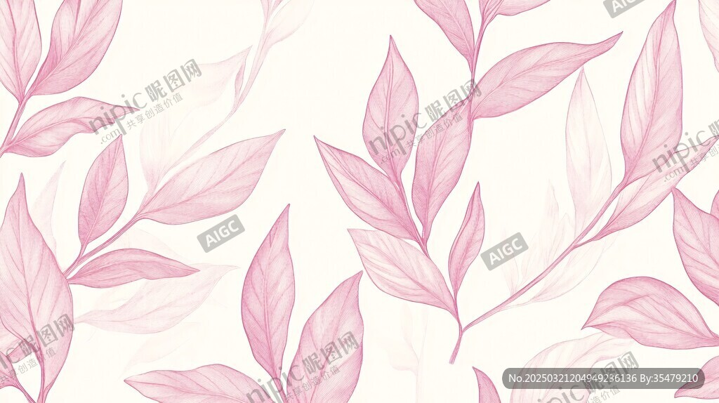 粉紅葉子圖案的藝術(shù)設(shè)計(jì)