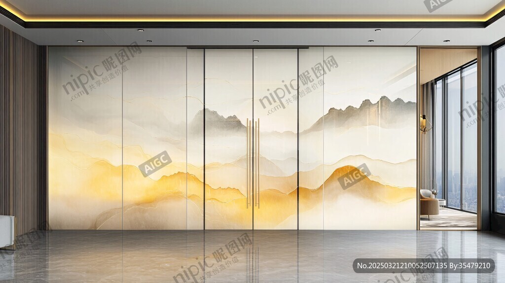 抽象山水畫藝術品