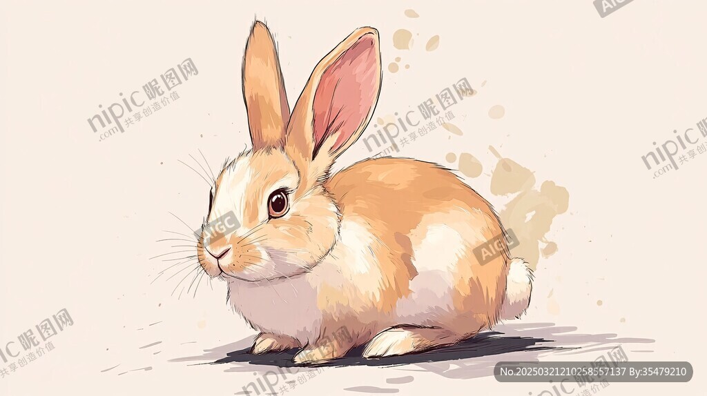 可愛的小兔子插畫