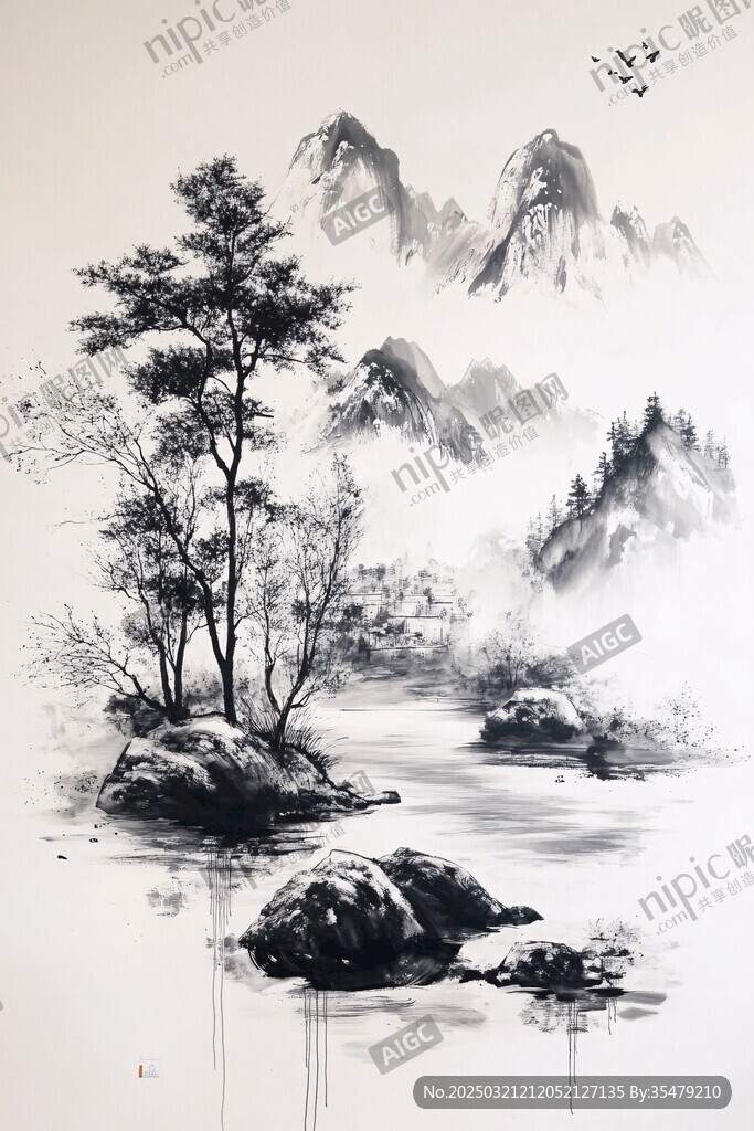 山水畫中的孤獨與寧靜