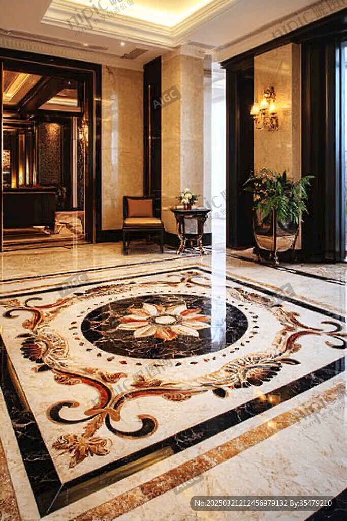 豪華大廳 marble 地板設計