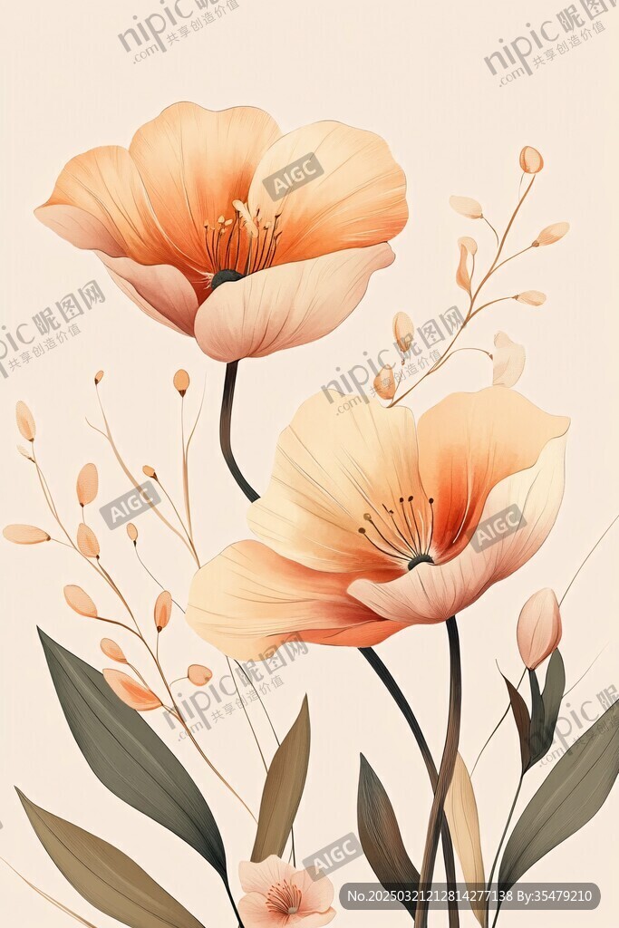 柔美花卉藝術作品