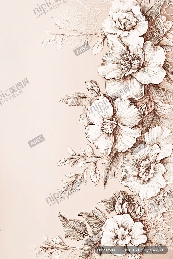 復(fù)古花卉圖案