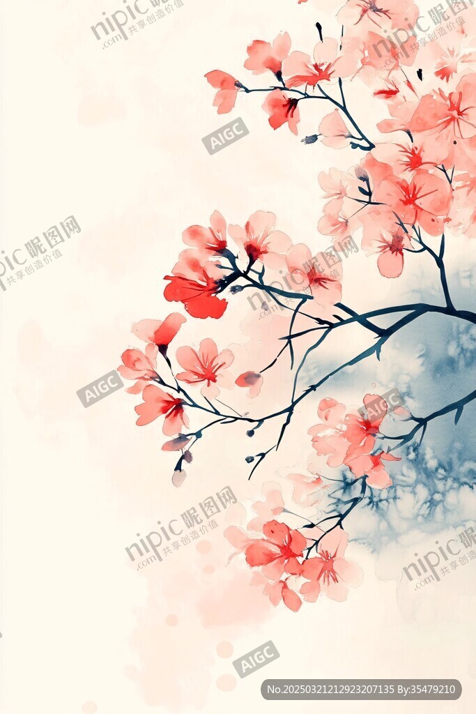 櫻花水彩畫