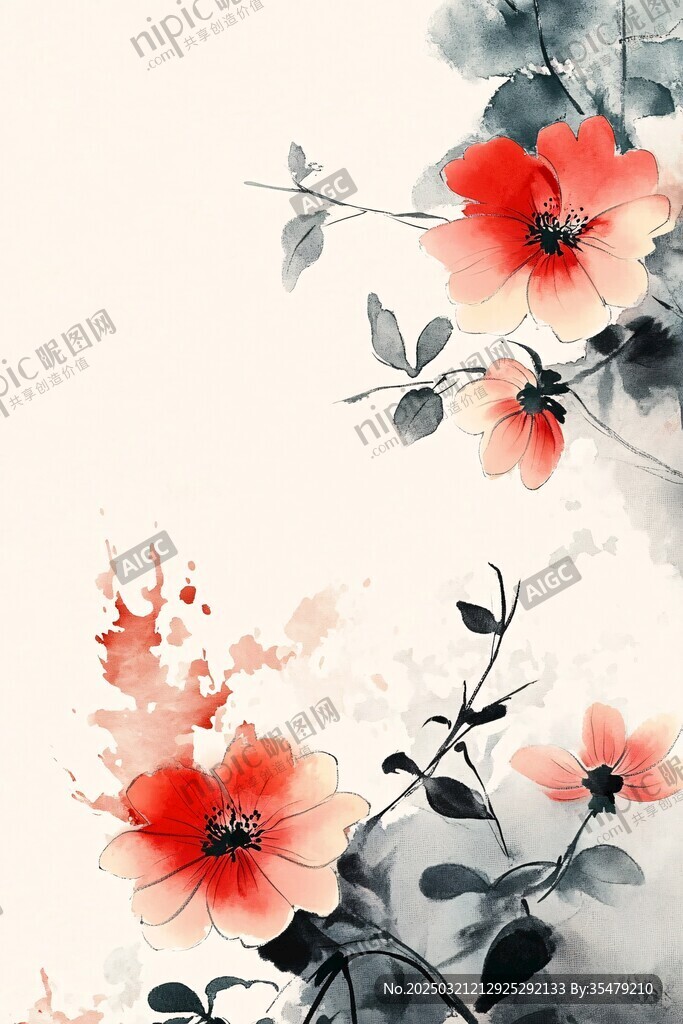 紅花墨韻