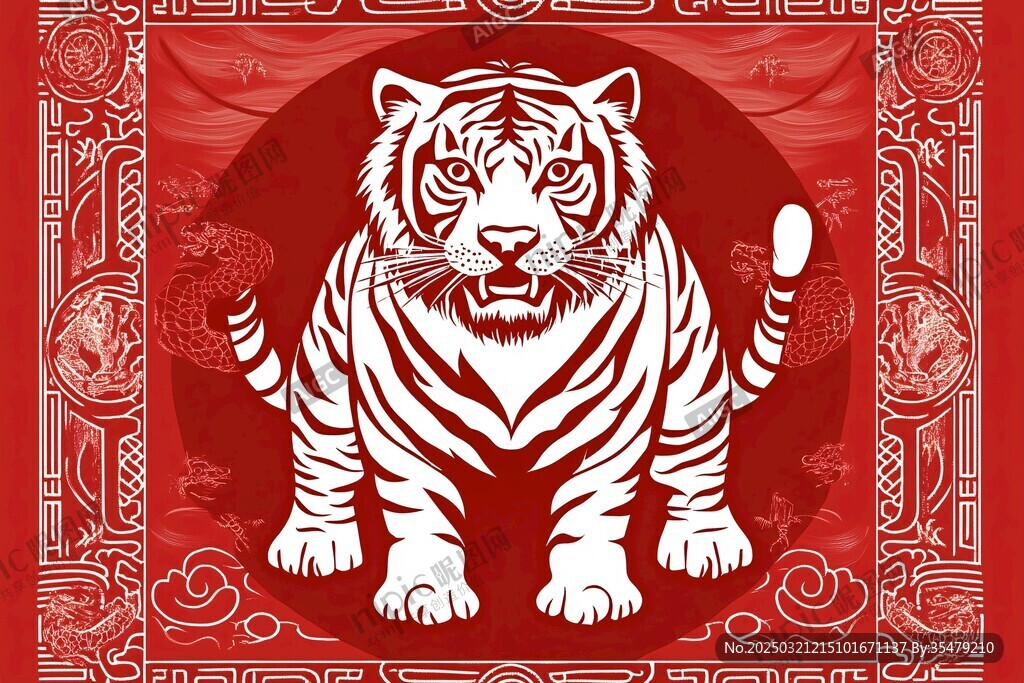紅色老虎圖案