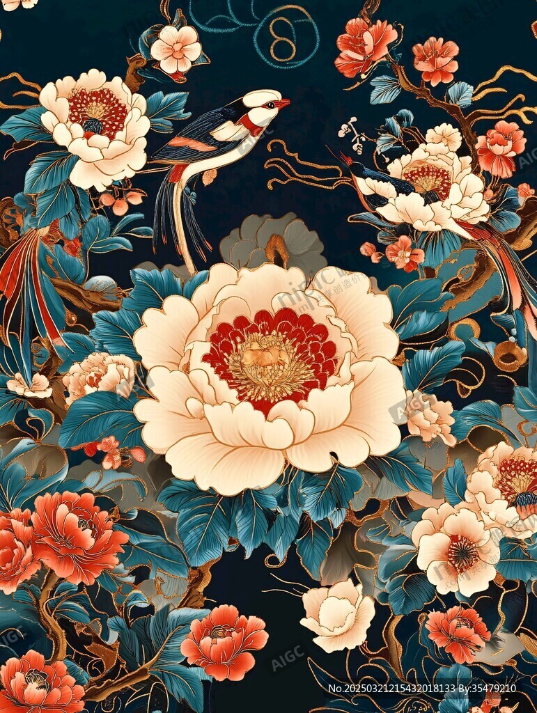 中國風花鳥圖案