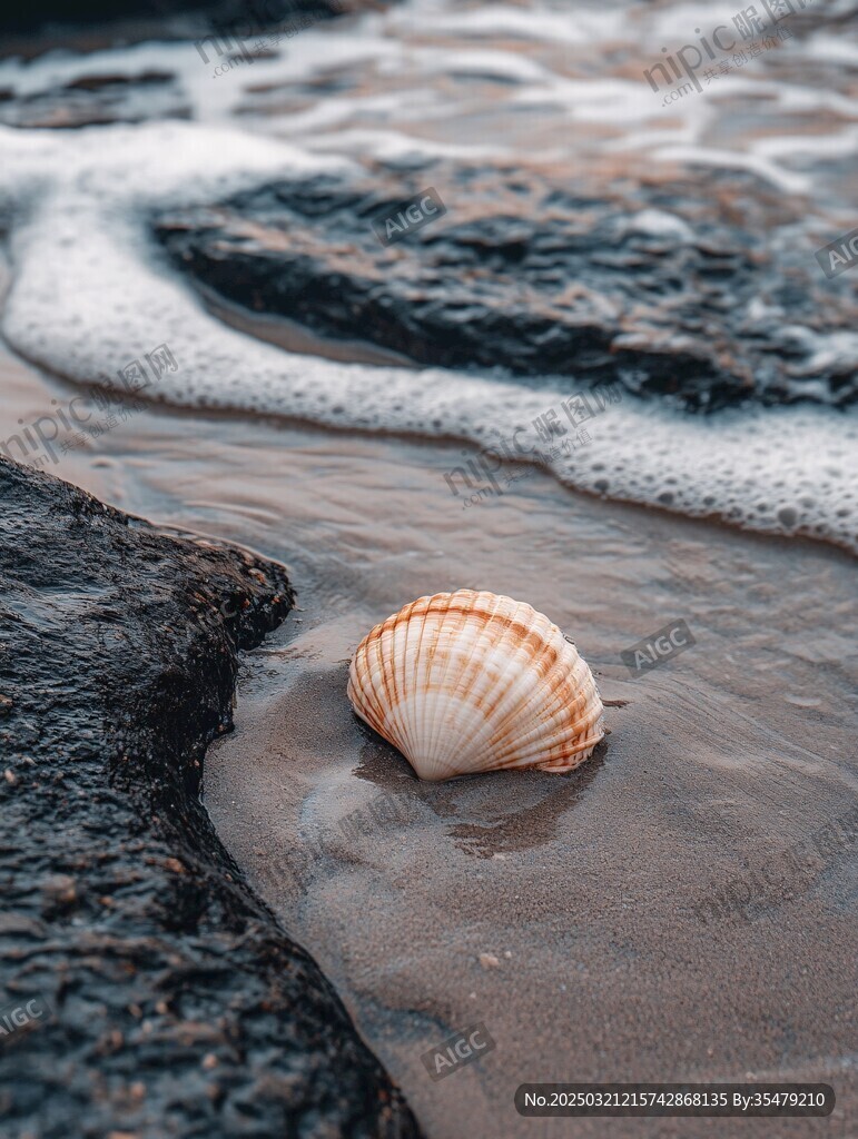 海岸上的貝殼