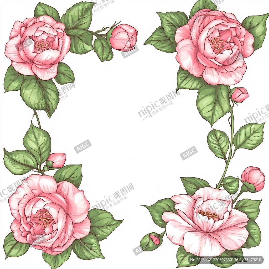 精致的花卉插畫