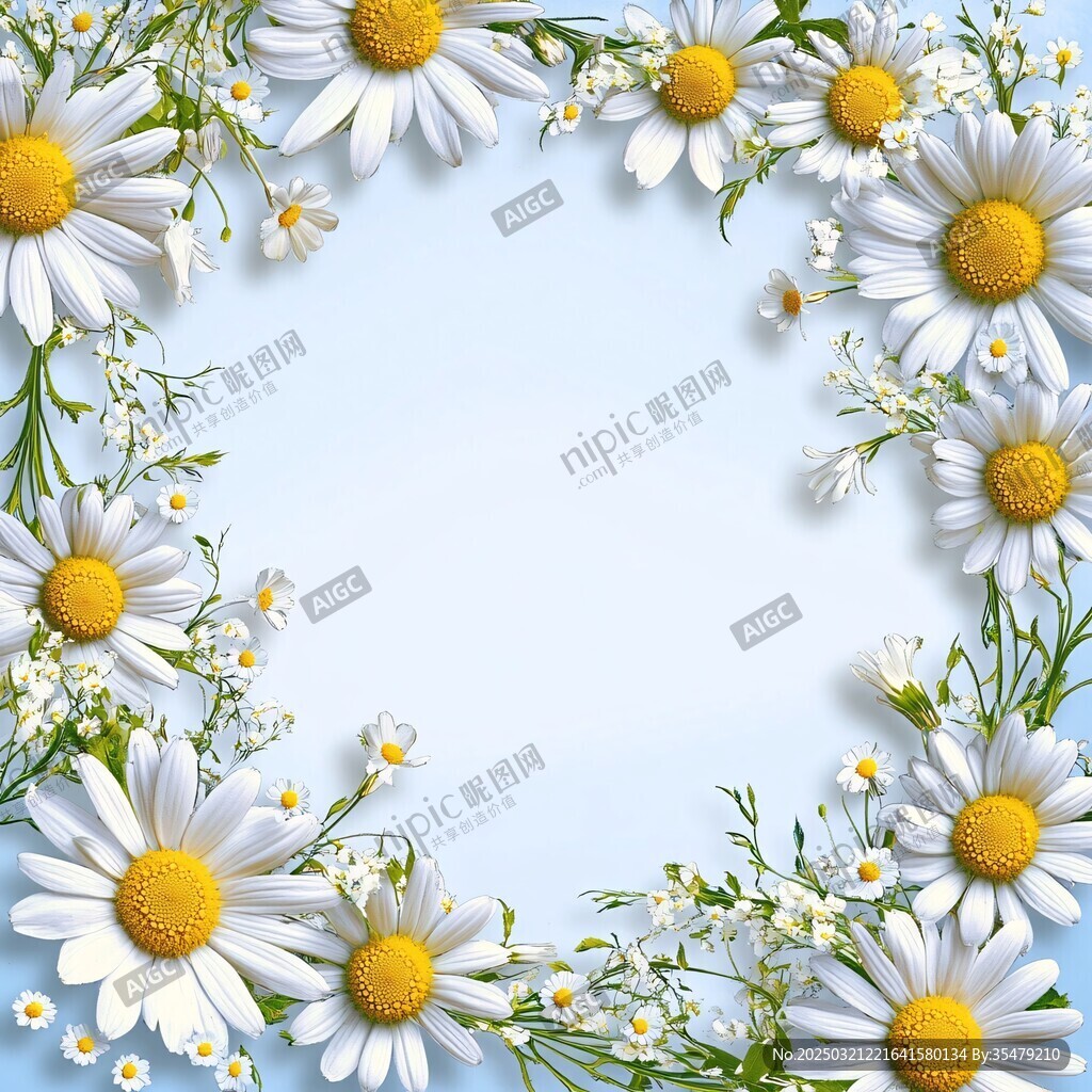 雛菊花框背景