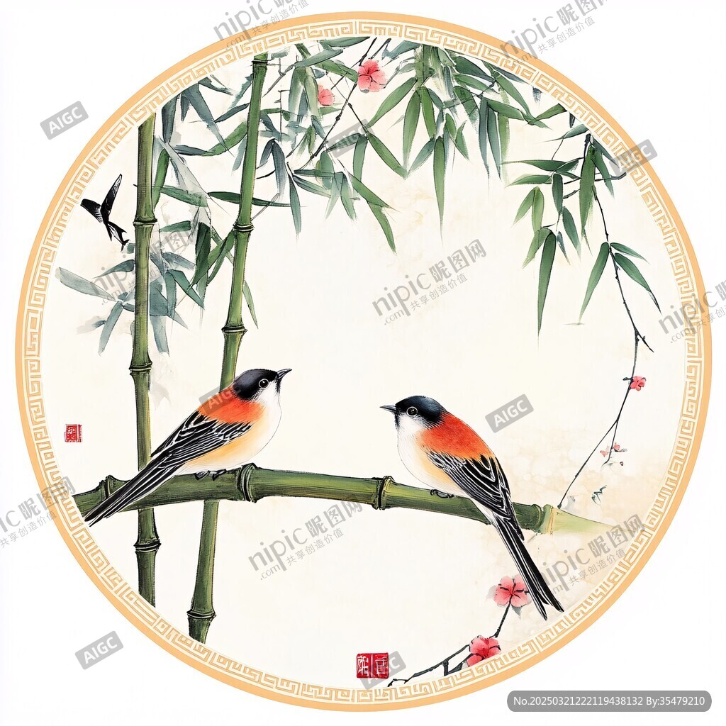 鳥與竹