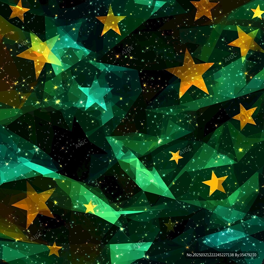 綠色星空的抽象美