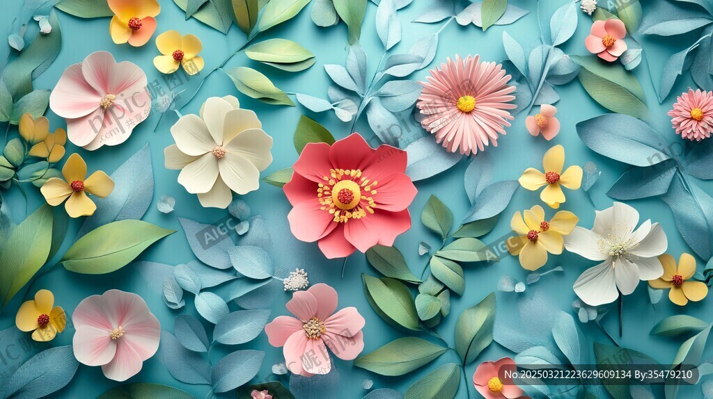 彩色花卉藝術(shù)裝置