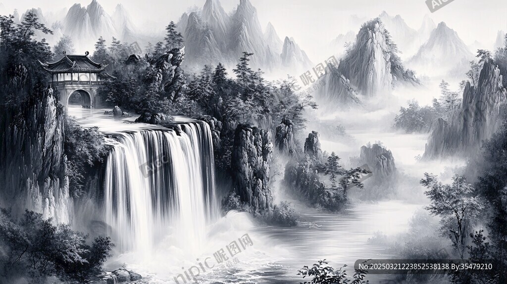 山水畫中的中國風景