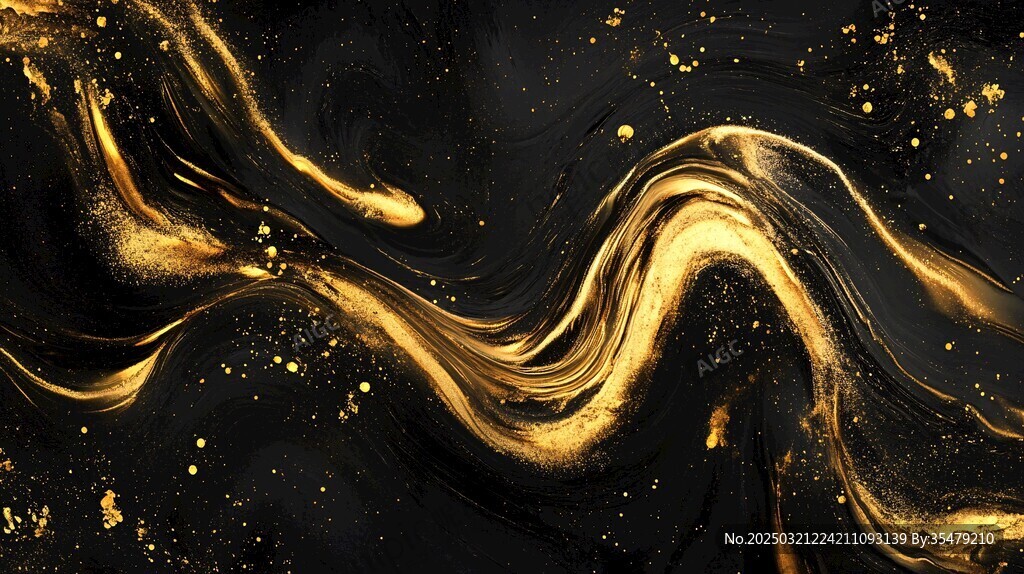 金色漩涡抽象画 金色漩涡抽象画