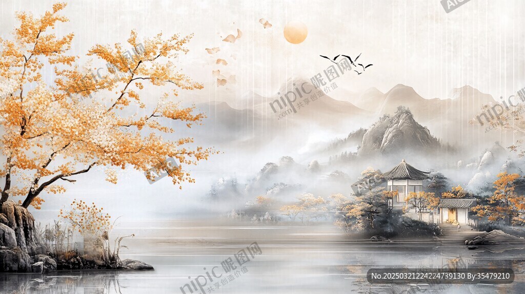 秋意濃 山水畫(huà)卷