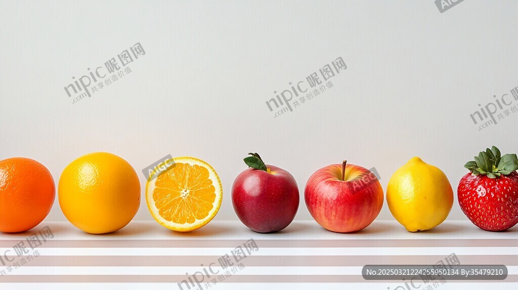 色彩斑斕的水果排列
