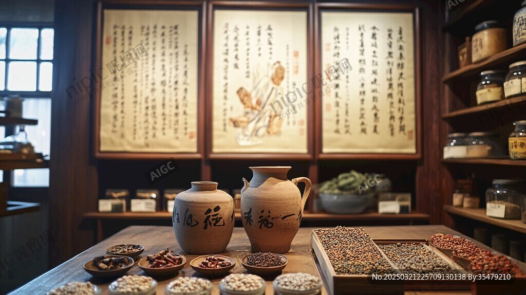 傳統(tǒng)中藥店內景