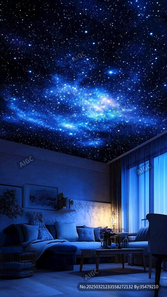 夜幕下的星空客廳