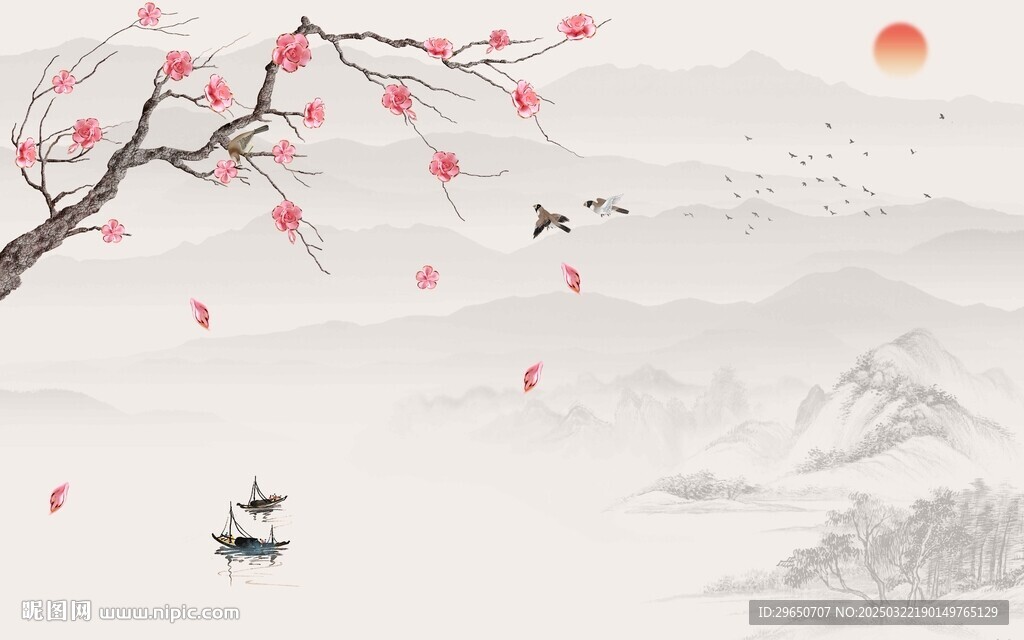 憶江南山水背景