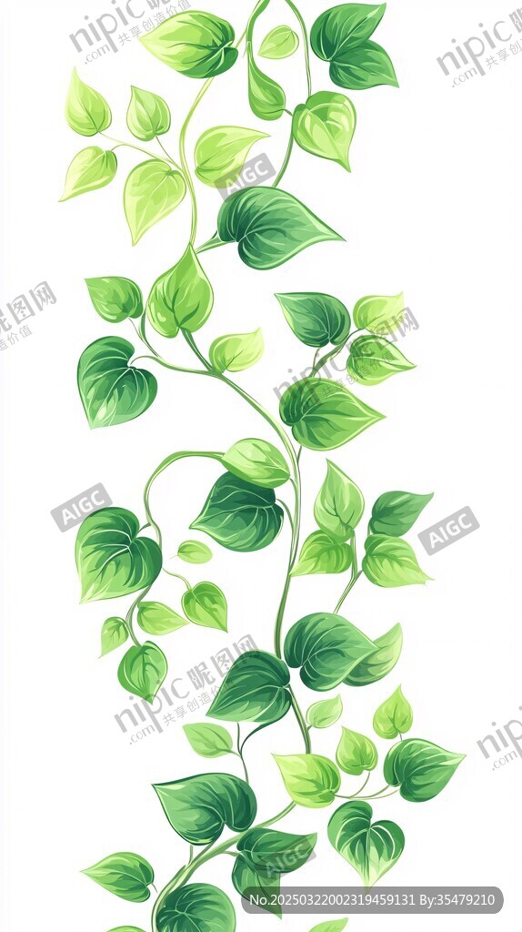 綠色藤蔓植物圖案