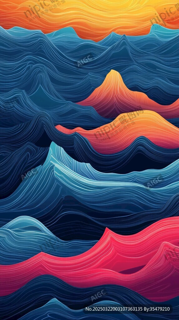 抽象波浪藝術